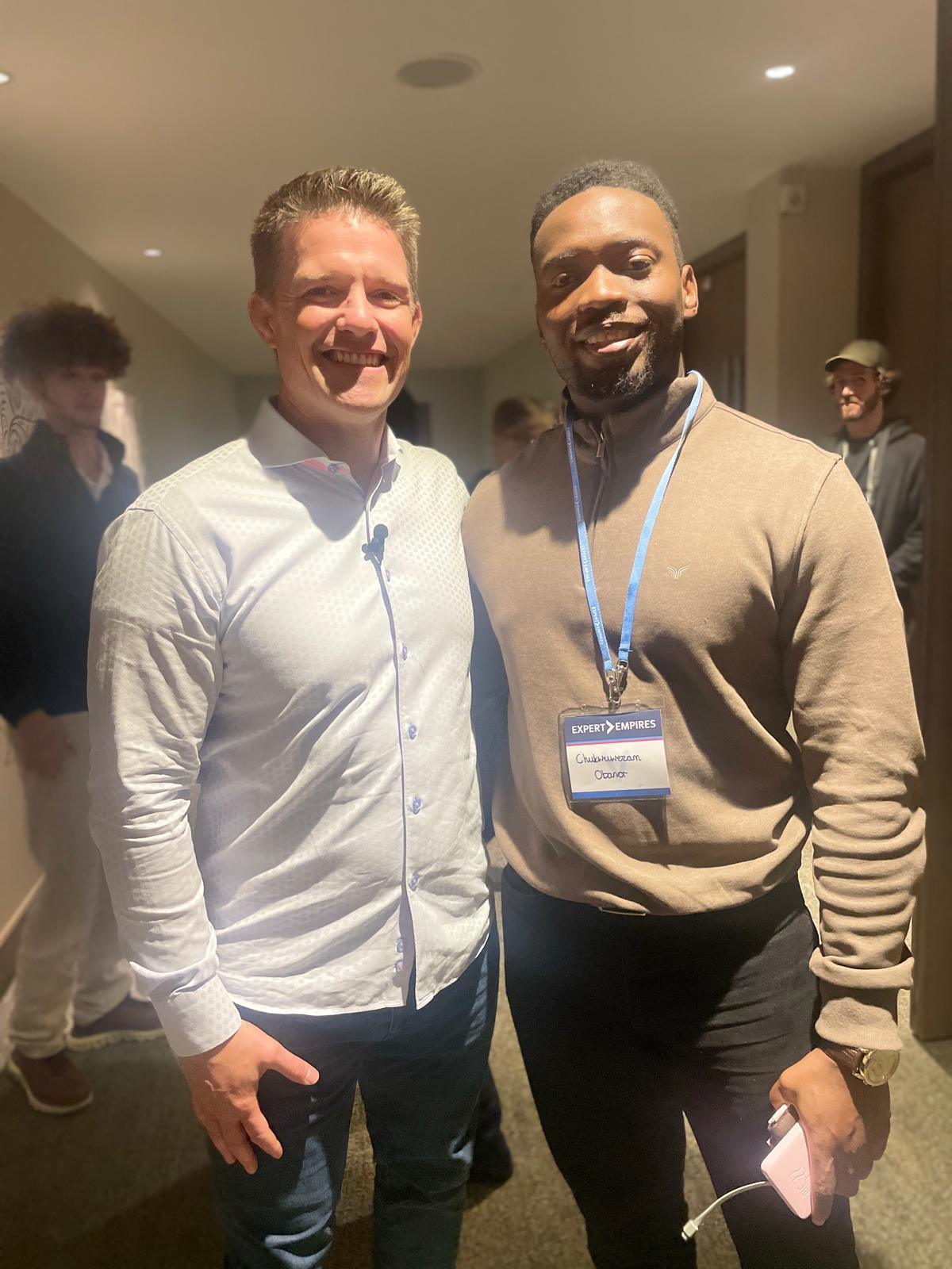 Wezam Obanor with Russell Brunson
